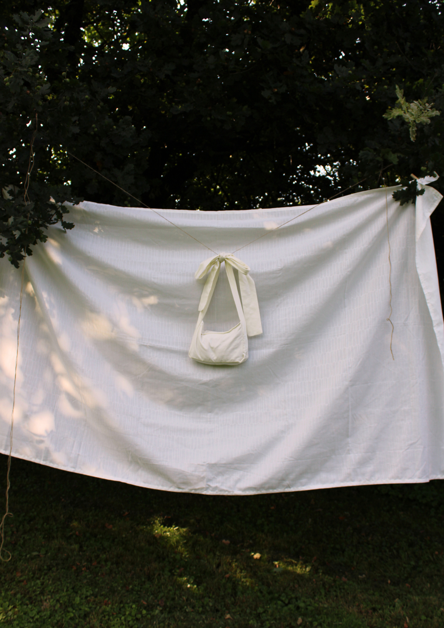 Baumwolle. Bow. Creme.
