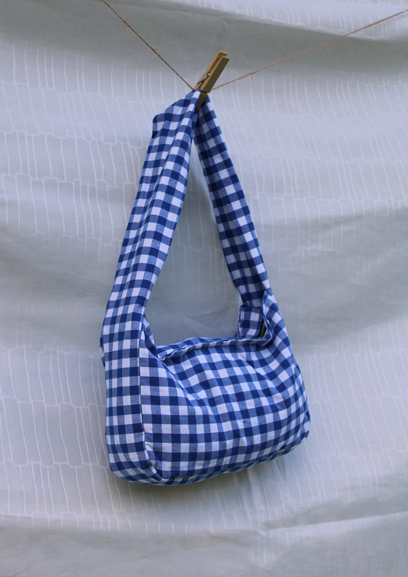 Baumwolle. Small. Blau kariert.