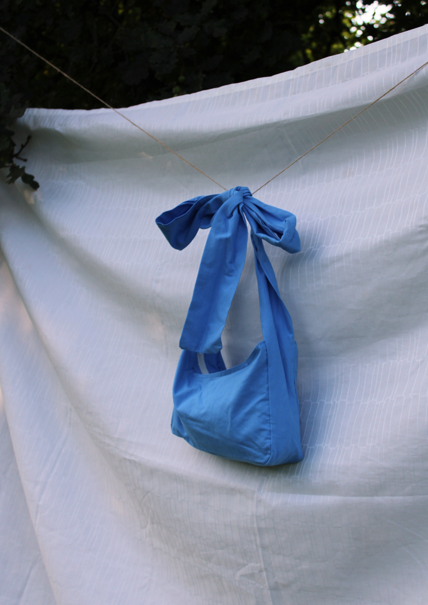 Baumwolle. Bow. Blau.