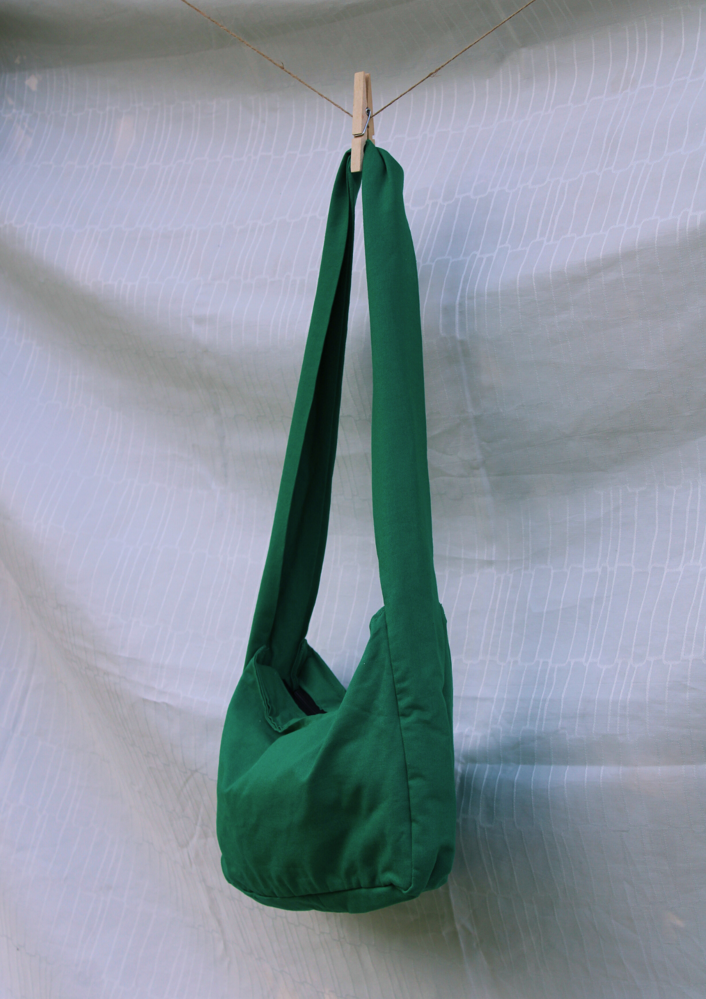 Baumwolle. Crossbody Short. Grün.