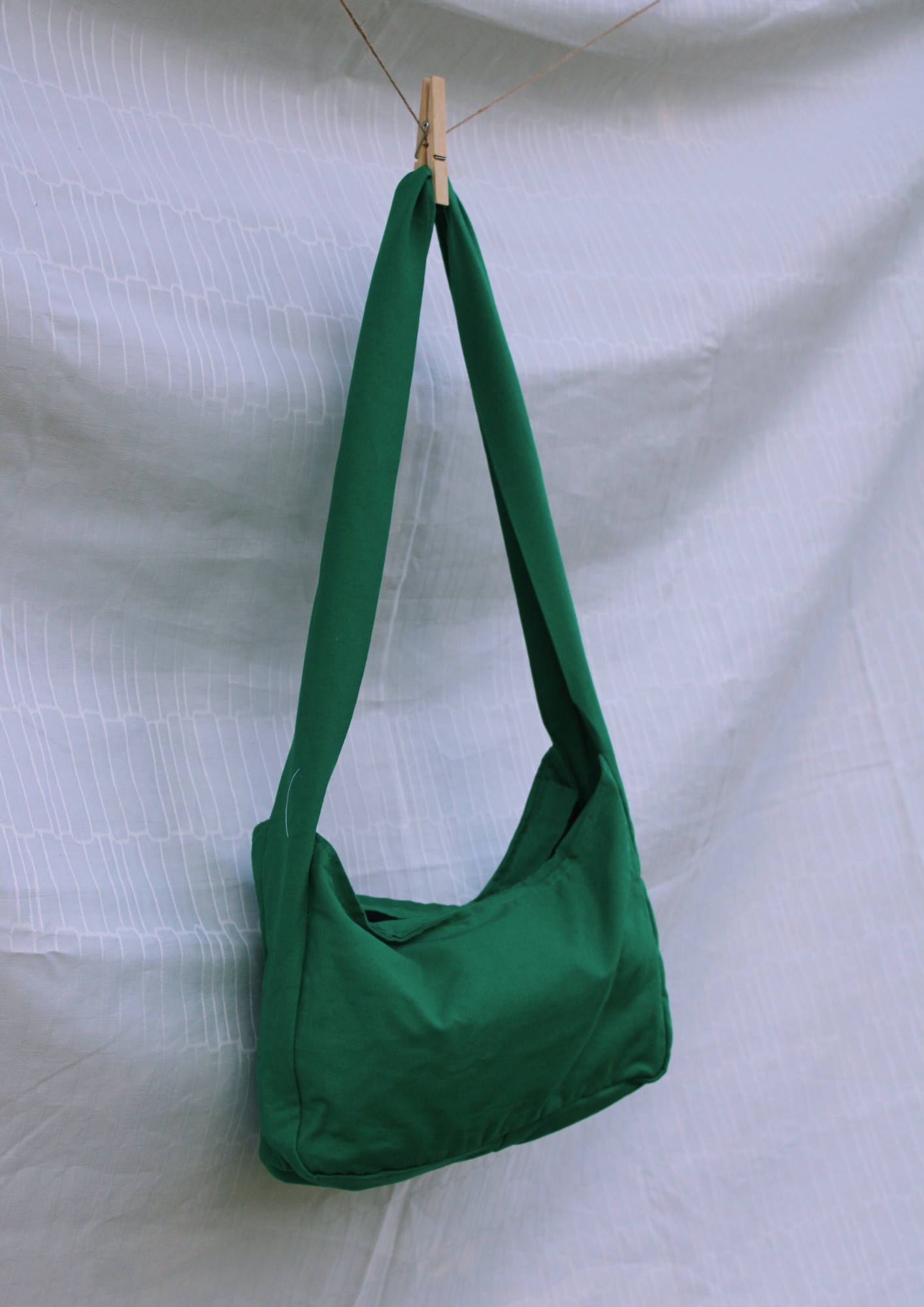 Baumwolle. Crossbody Short. Grün.