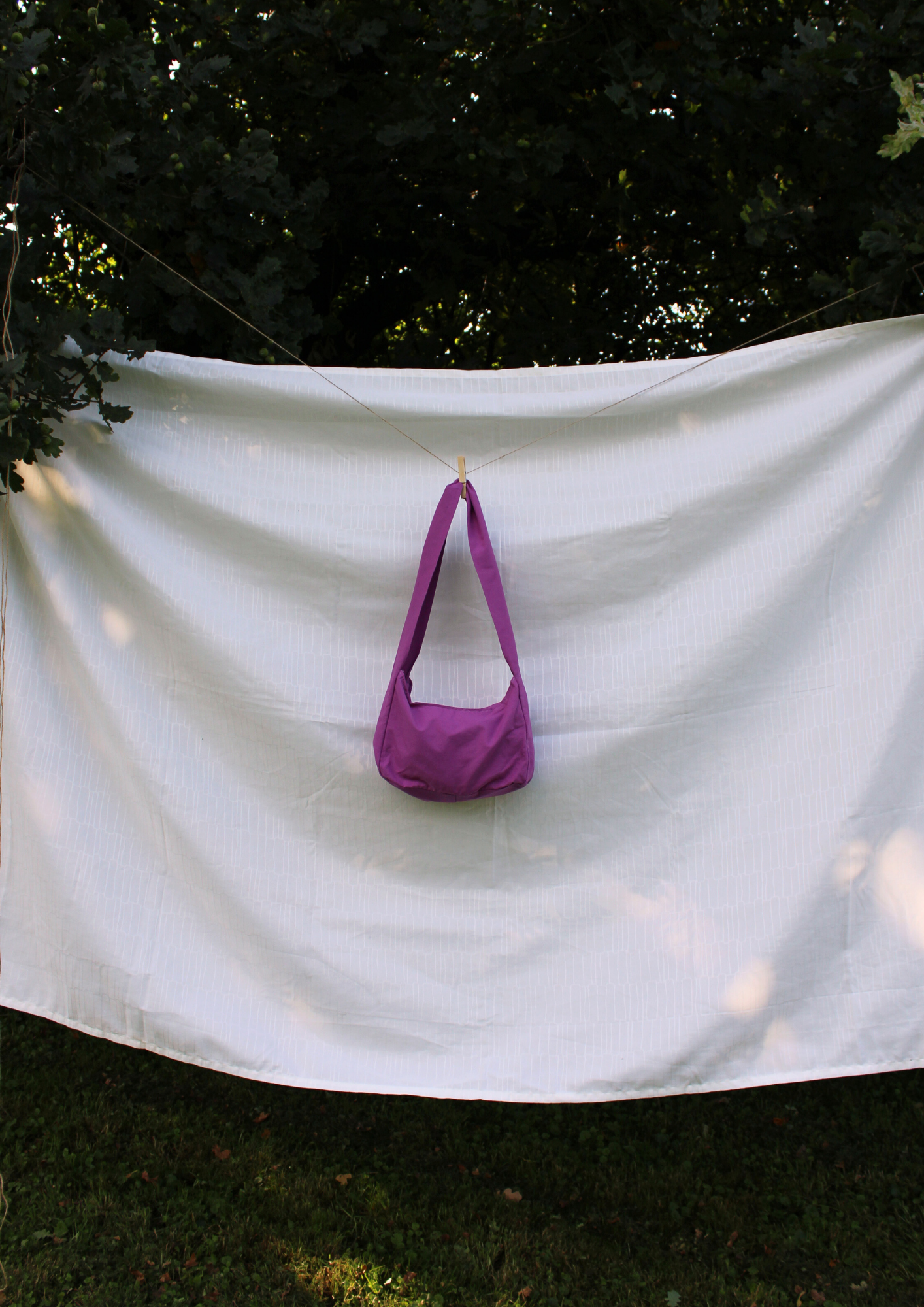 Baumwolle. Crossbody Short. Lila.