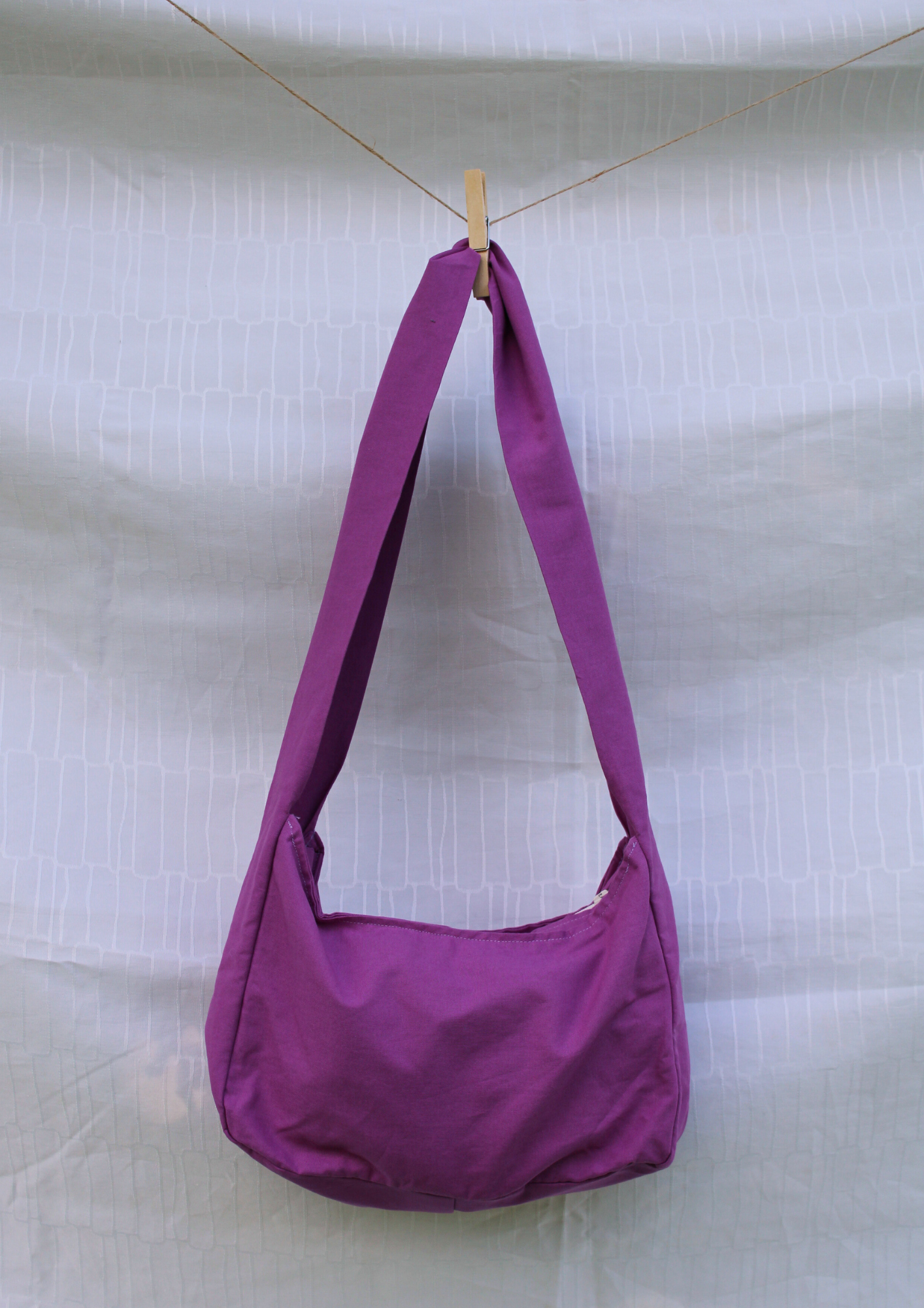 Baumwolle. Crossbody Short. Lila.
