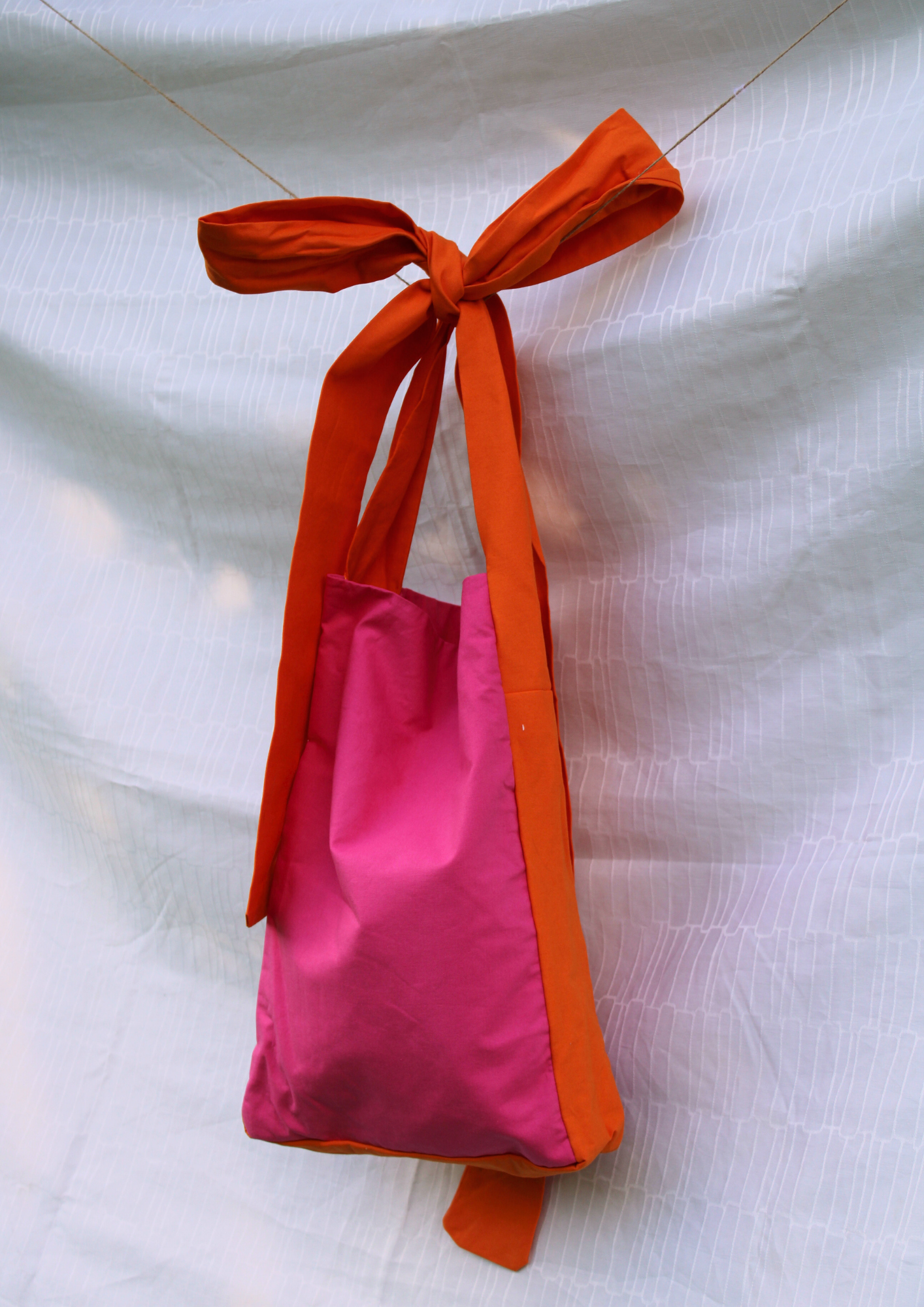 Baumwolle. Tote. Orange/Pink.
