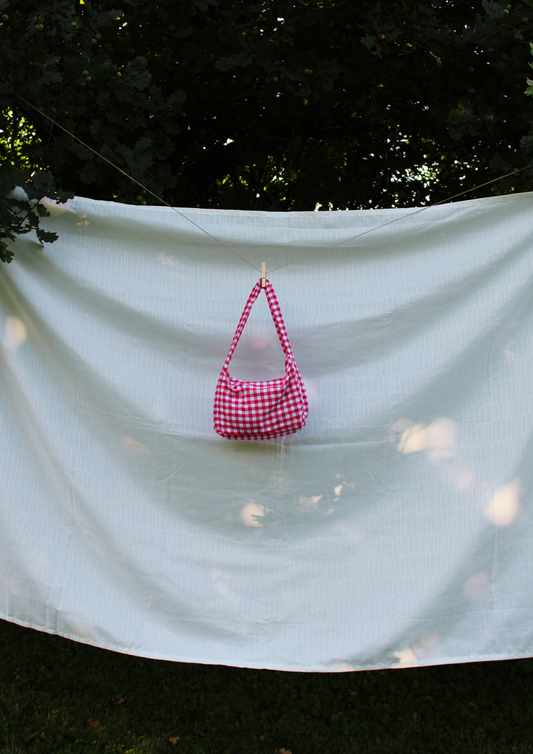 Baumwolle. Medium. Pink kariert.