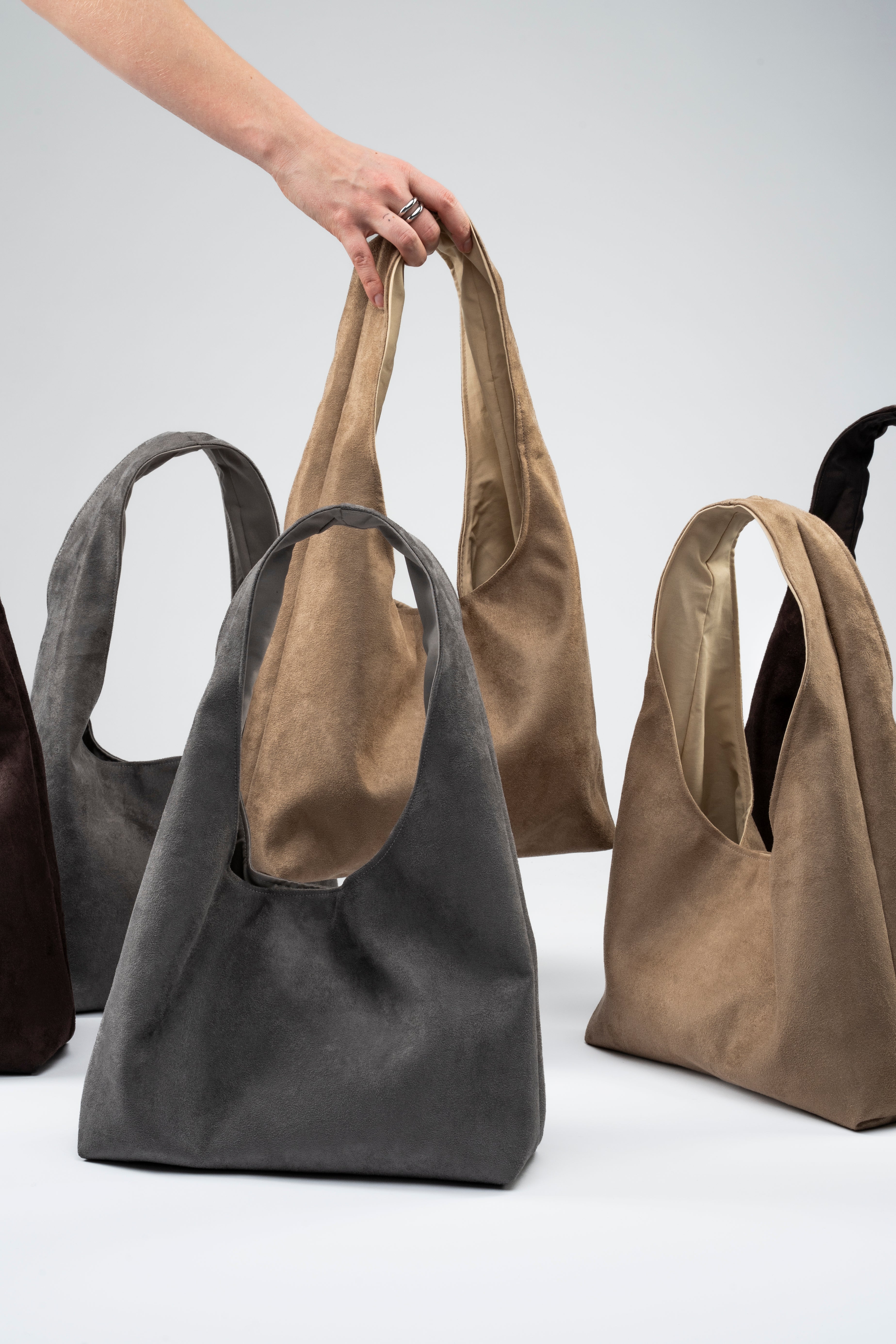 Faux Suede. Maxi. Beige.