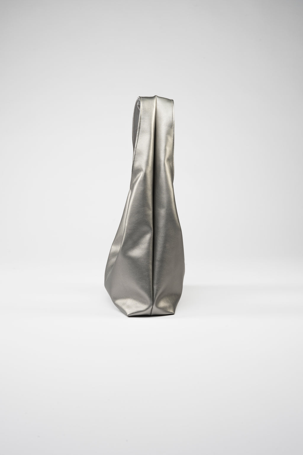Faux Leather. Maxi. Silver.