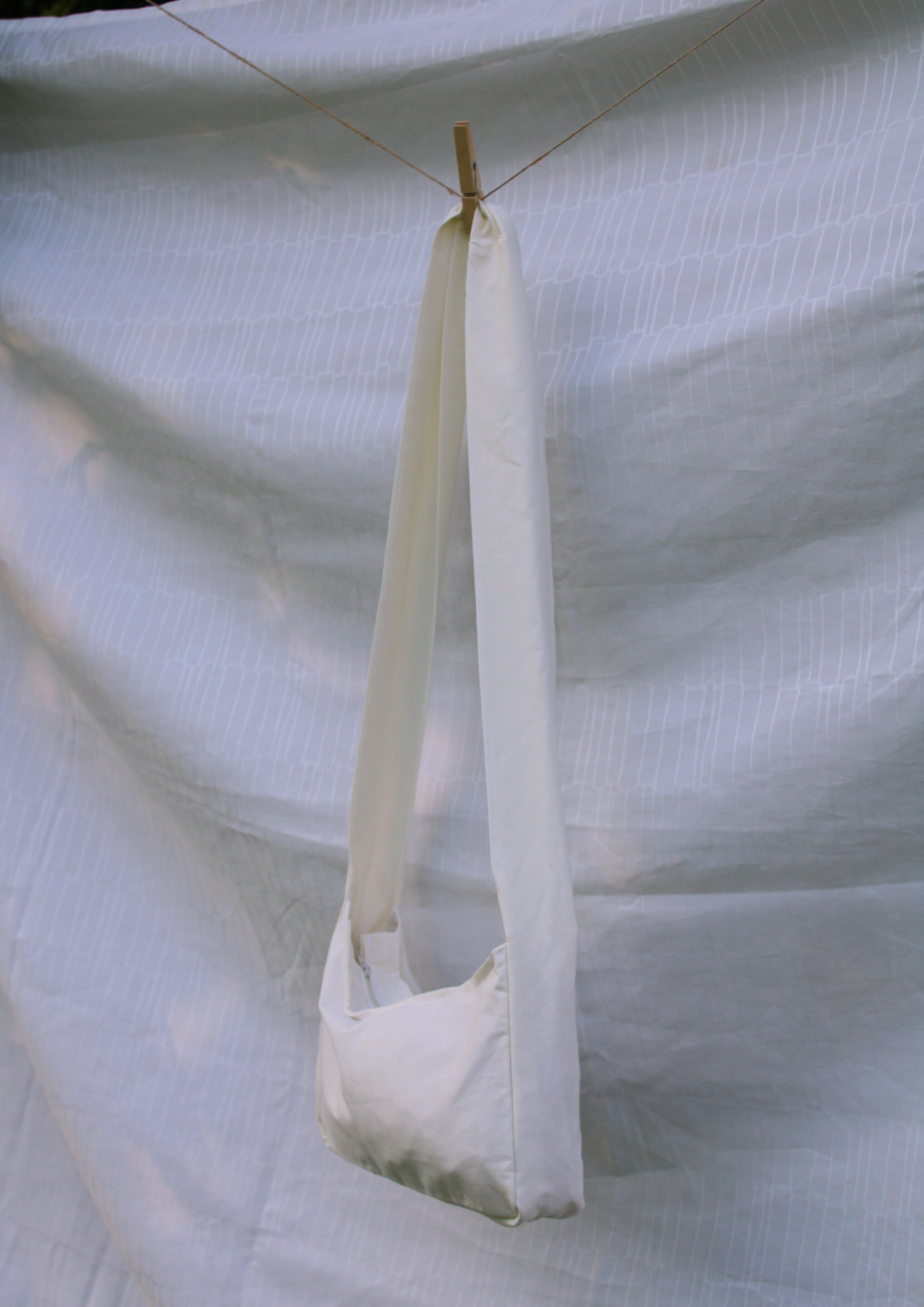 Baumwolle. Crossbody Long. Creme.