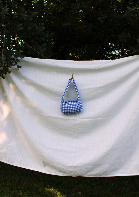 Baumwolle. Small. Blau kariert.