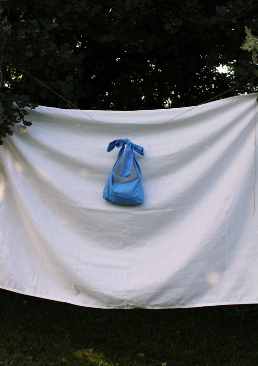 Baumwolle. Bow. Blau.