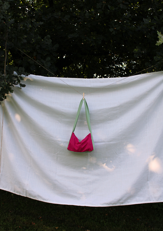 Baumwolle. Crossbody Short. Pink/Mint.