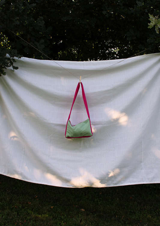 Baumwolle. Crossbody Short. Mint/Pink.