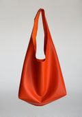 Faux Leather. Maxi. Orange.